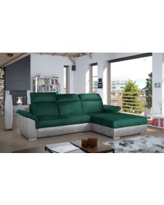 Canapé d'angle Trovasca en Tissu Vert foncé et Gris