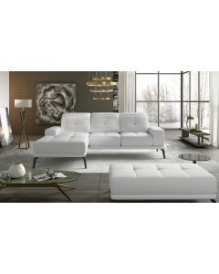 Canapé d'angle Torino en Simili-cuir Blanc