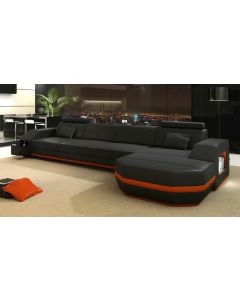 Canapé d'angle design cuir FLORENCIA S