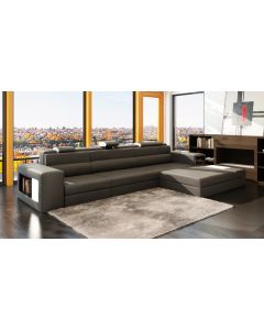 Canapé d'angle design en cuir MADRID