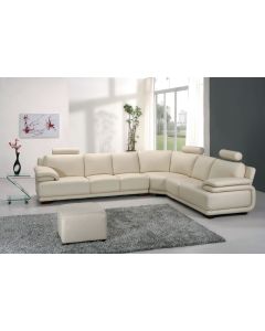 Sofa d'angle cuir CIAPPILI + Pouf